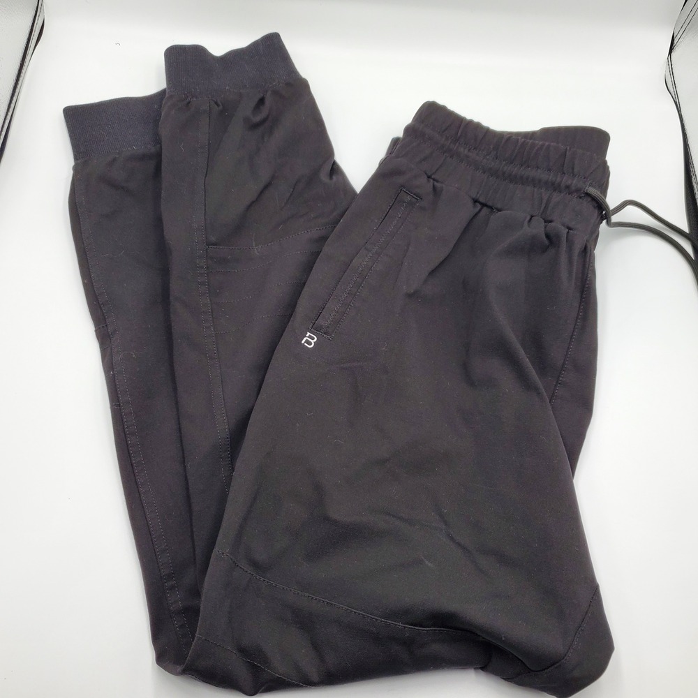 BYLT Premium Basics Womens Black Athletic Jogger Pants Size L Zipper Pockets